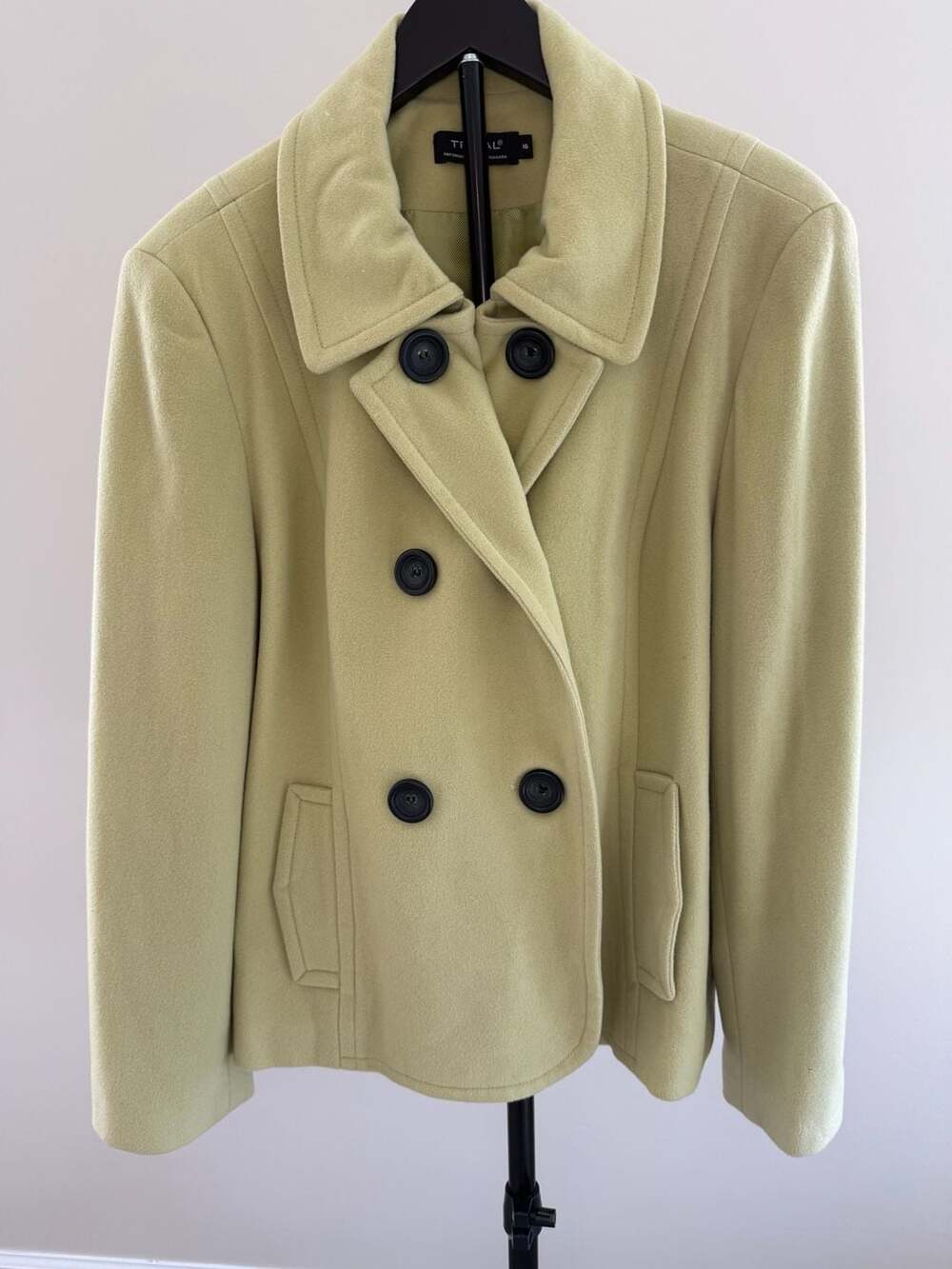 Tribal Sage Green Double Breasted Pea Coat Size 16
